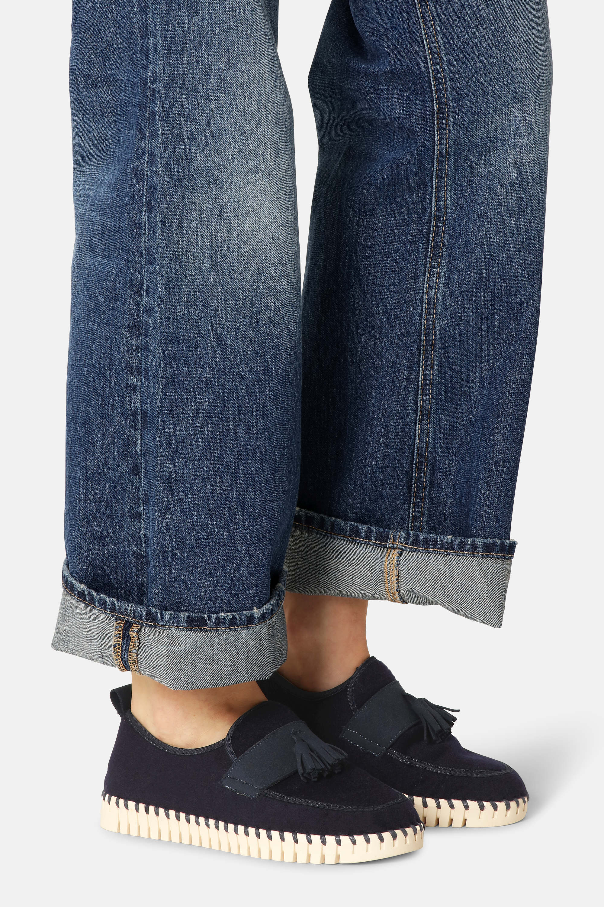 Tulip Wool Loafer - Dark Indigo Pearled Ivory